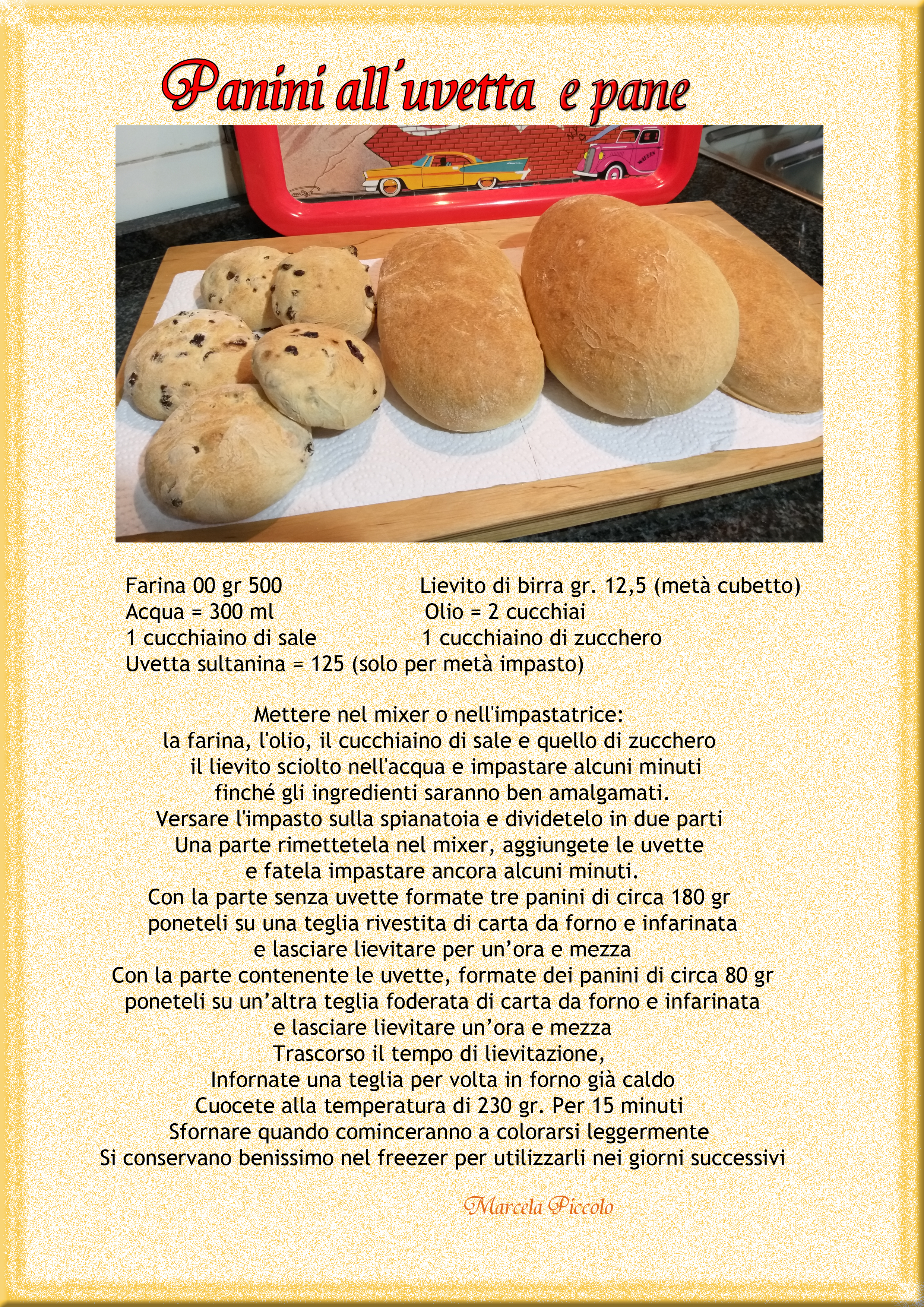 Panini all'uvetta e pane